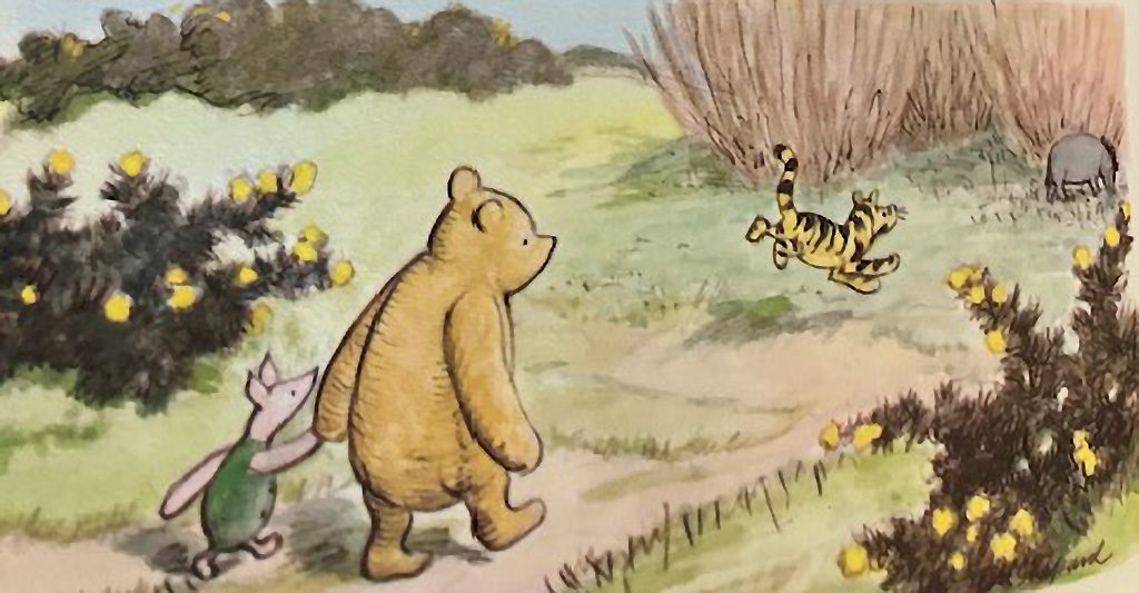 Pooh, Piglet, and Tigger